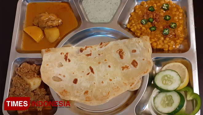 Indian Thali, salah satu menu andalan Indian Resto di Jl. Yulius Usman No. 22, Kasin, Kota Malang. (Foto: Naufal Ardiansyah/TIMES Indonesia)