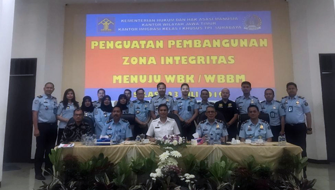 Ini Capaian Kerja Kantor Imigrasi Kelas I Khusus TPI Surabaya Semester Pertama 2019