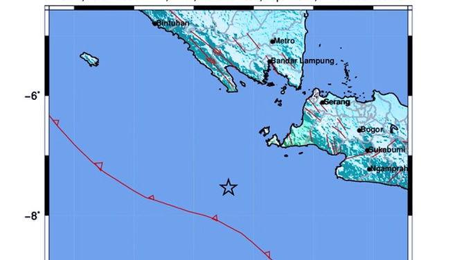 Lokasi Gempa (tanda Bintang). (FOTO: BMKG)