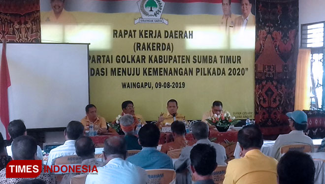 Rakerda Partai Golkar DPD II Kabuapten Sumba Timur yang berlangsung di Kantor Sekretariat Partai Golkar Sumba Timur. (FOTO:Habibudin/TIMES Indonesia)