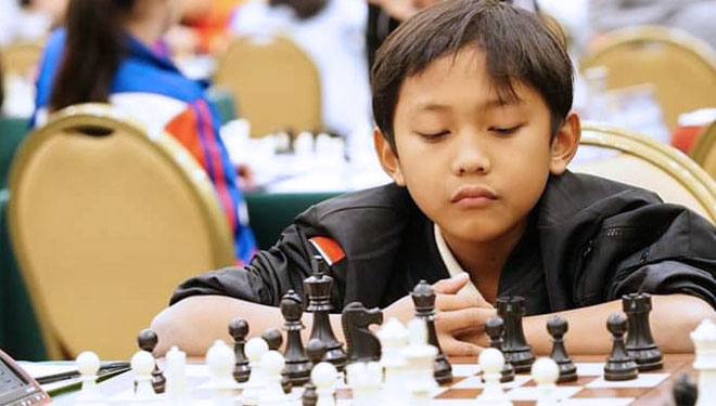 Arjuna Satria Pamungkas, the junior chess athlete from Malang. (Picture by: Percasi Malang)