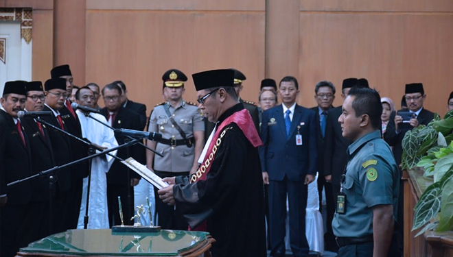 Prosesi pelantikan anggota DPRD Kota Yogyakarta periode 2019-2024 di Gedung DPRD Kota Yogyakarta. (FOTO: Istimewa/TIMES Indonesia)