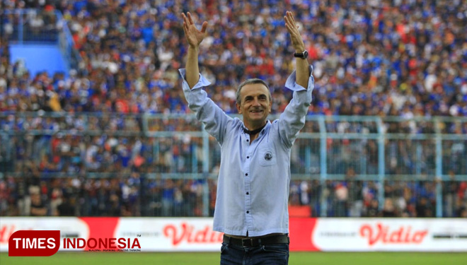 Pelatih Arema FC, Milomir Seslija. (FOTO: Tria Adha/TIMES Indonesia)