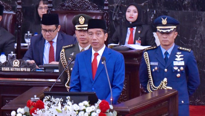 Presiden RI Ir. Joko Widodo dalam sidang tahunan didepan anggota DPR/MPR/DPD RI. (Foto: Istimewa)