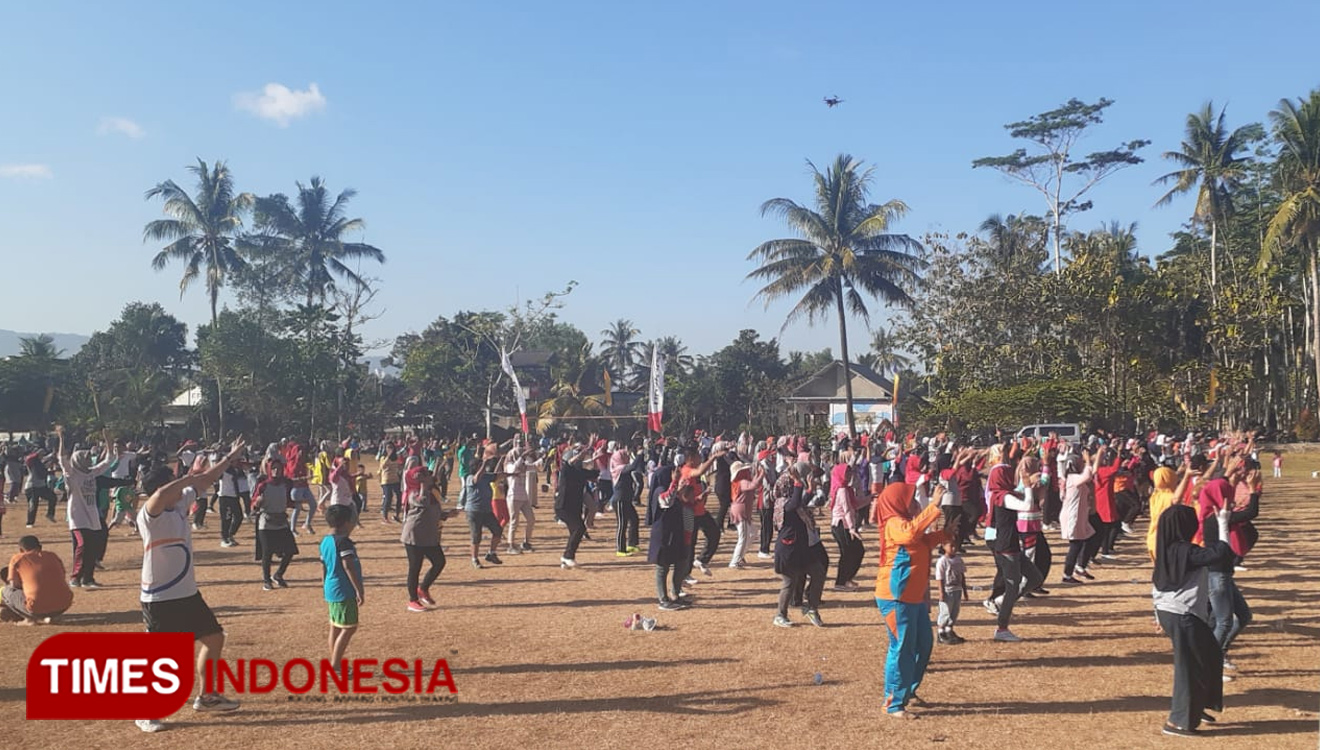 Suasana kegiatan warga Bangunsari, Pacitan memeriahkan HUT RI. (Foto: Heri Bahtiar/TIMES Indonesia)
