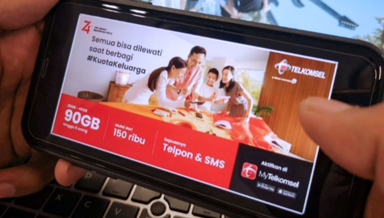 Telkomsel menghadirkan Paket Kuota Keluarga, untuk memudahkan berbagi kuota. (Foto: Telkomsel )