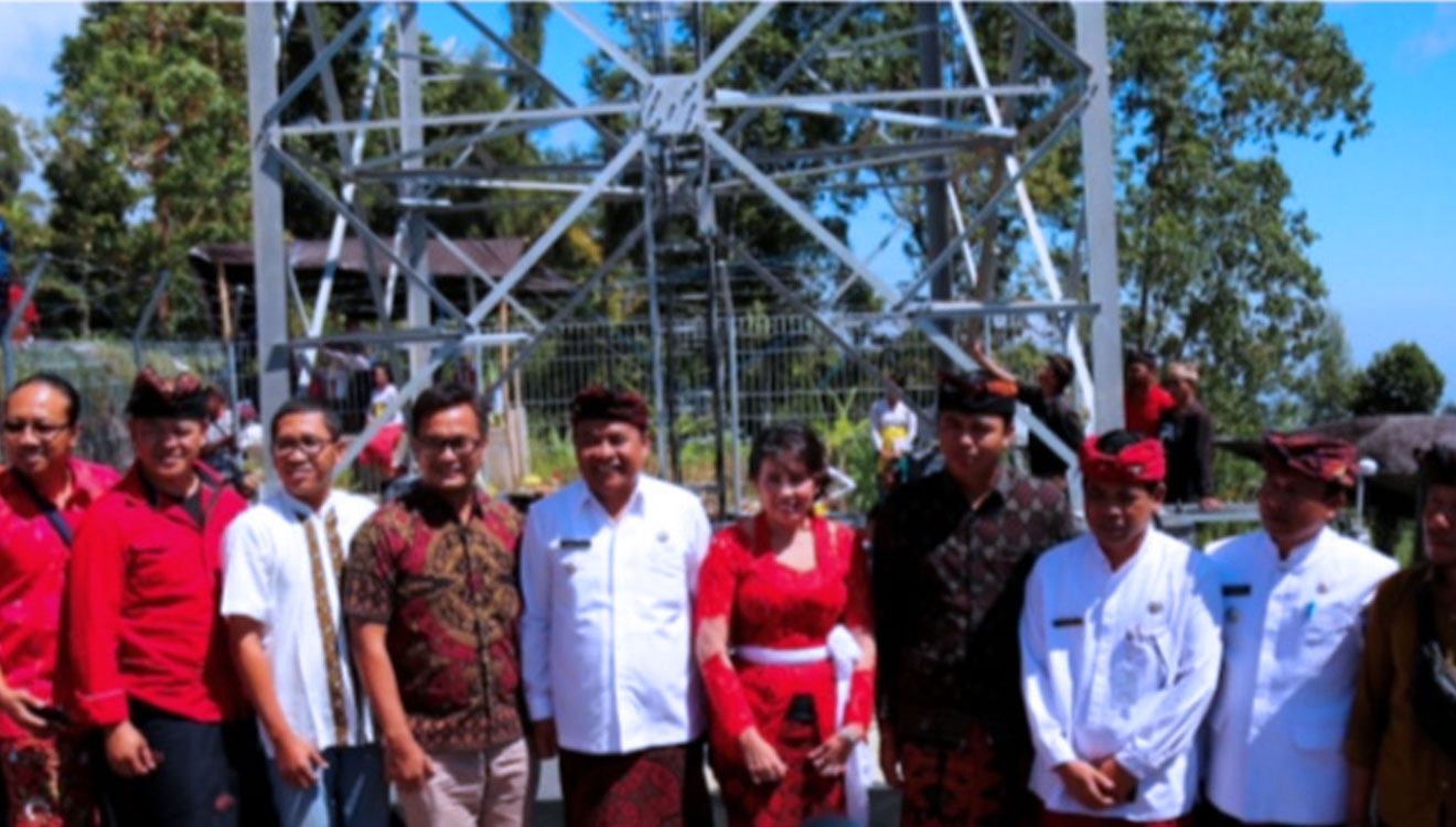 Peresmian menara telekomunikasi Telkomsel di Desa Siakin, Kabupaten Bangli, Bali. (Foto: Telkomsel)
