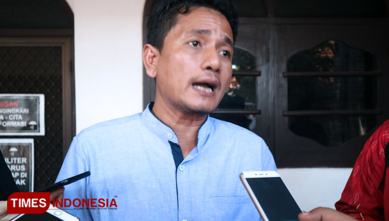 Andy Irfan, Sekjen Federasi KontraS, Selasa (20/8/2019). (Foto: Lely Yuana/TIMES Indonesia)