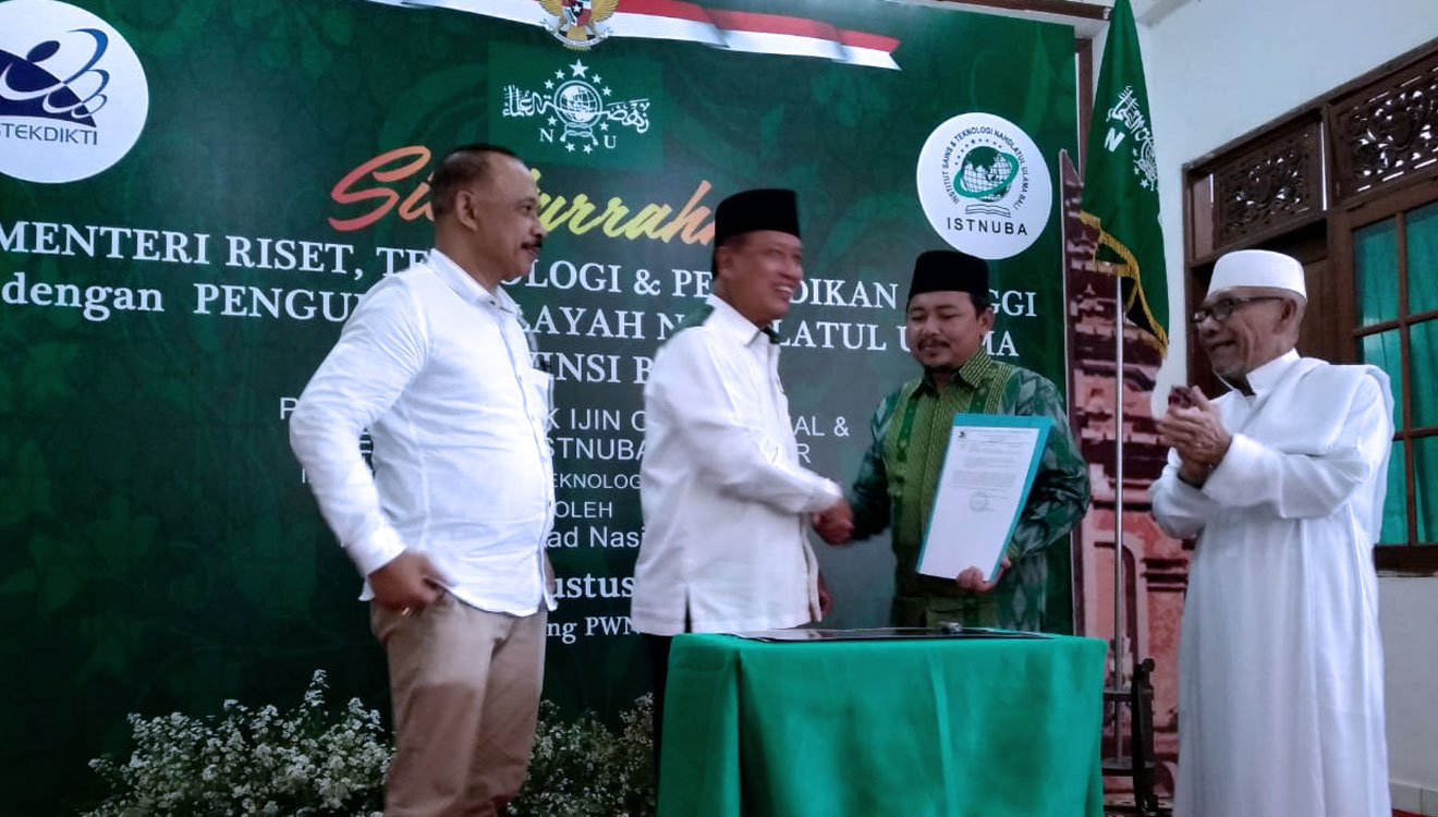 ISTNUBA (Institut Sains dan Tenologi Nahdlatul Ulama Bali) mendapatkan izin resmi beroperasi dari Kemenristekdikti RI, Rabu (21/8/2019). (FOTO: Istimewa)
