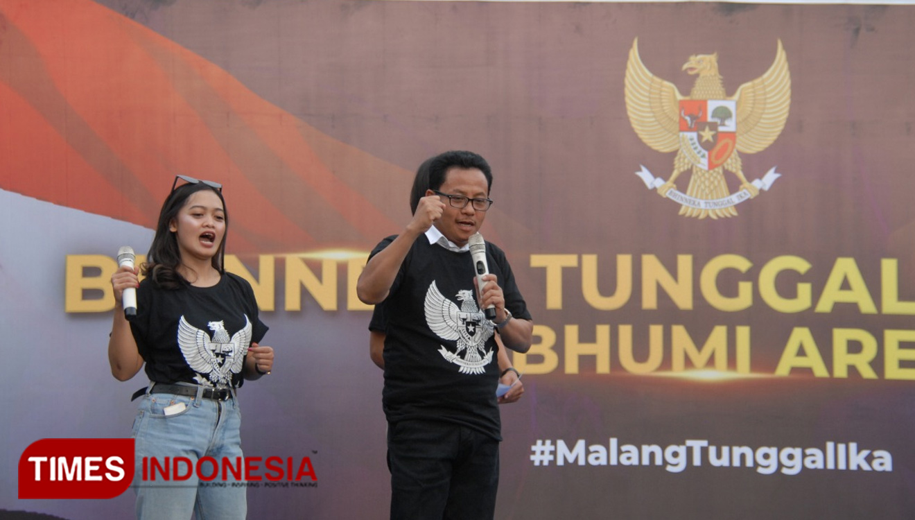 Wali Kota Malang, H Sutiaji saat mengahdiri acara yang bertajuk Bhinneka Tunggal Ika Indah di Bhumi Arema, Jumat (23/8/2019). (FOTO: Adhitya Hendra/TIMES Indonesia)