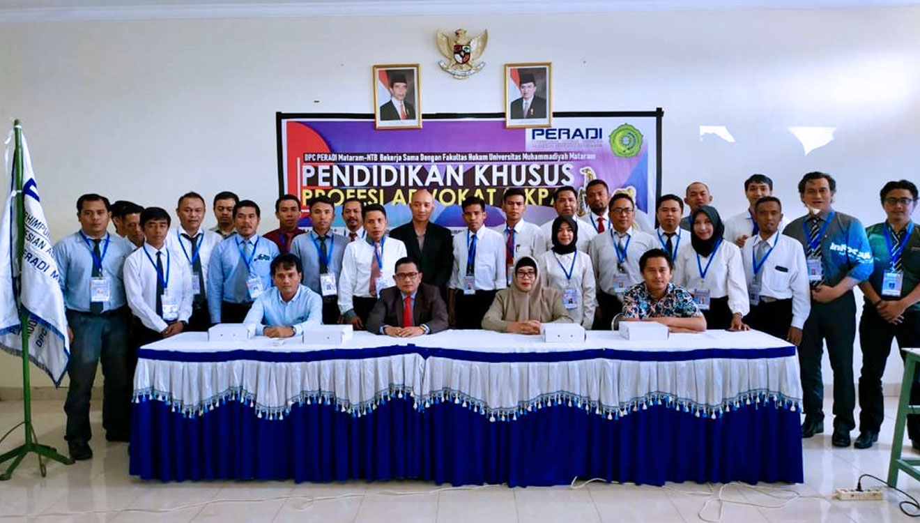 Peserta Pendidikan Khusus Profesi Advokat  (PKPA) Peradi Mataram NTB. (Foto: Istimewa) 
