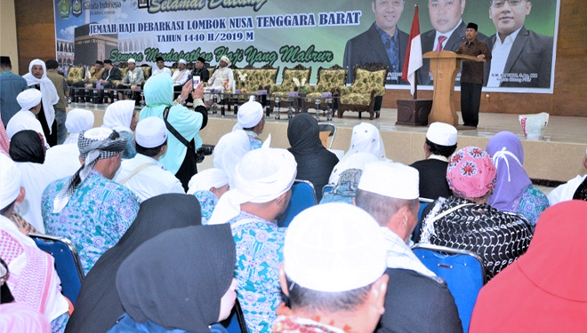 Kedatangan jamaah haji Embarkasi kloter tujuh Lombok Tengah dan Kota Mataram, (FOTO: Istimewa) 