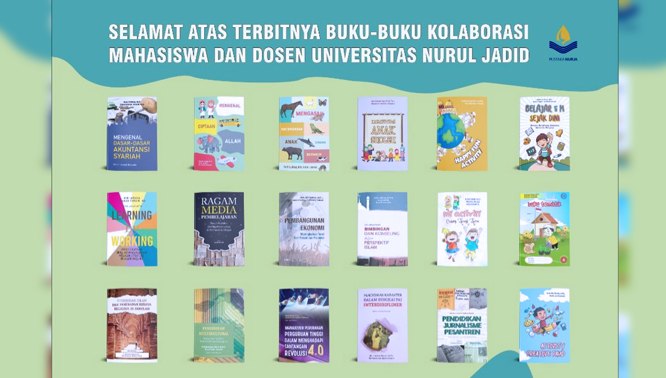 Sejumlah buku hasil kolaborasi dosen dan mahasiswa Unuja Probolinggo (foto: Istimewa)