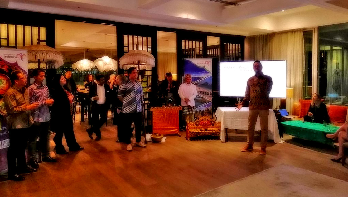 Kepala Bidang Pemasaran untuk Queensland dan South Australia Kemenpar RI, Kiagoos Irvan Faisal memberikan presentasi pada festival kuliner di Gold Coast, Australia (Foto: istimewa)