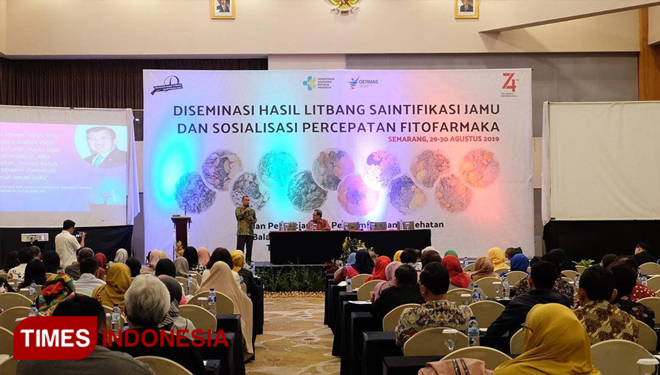 Diseminasi hasil litbang saintifikasi jamu dan sosialisasi percepatan fitofarmaka oleh B2P2TOOT Tawangmangu. 