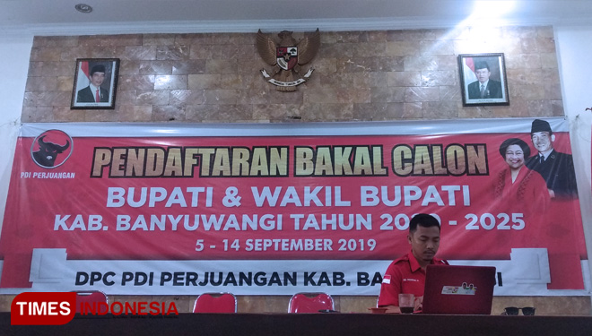 Kantor DPC PDI Perjuangan Banyuwangi. (FOTO: Agung Sedana/TIMES Indonesia)