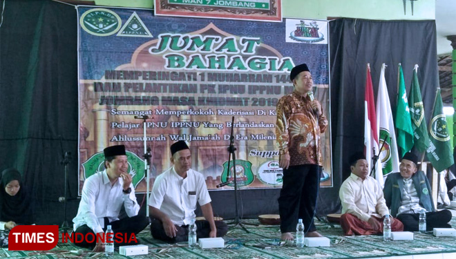 Pelantikan PK IPNU IPPNU MAN 7 Jombang. (FOTO: Muhammad Ishomuddin Haidar for TIMES Indonesia)