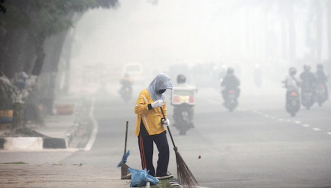 Kabut Asap Riau, Pagi Ini Jarak Pandang Paling Buruk