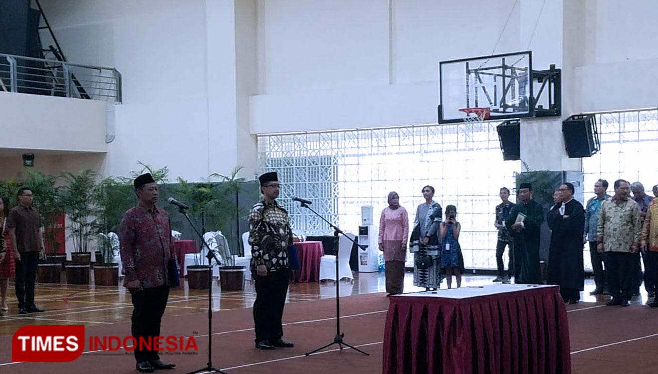 KPK RI melantik dua pejabat struktural baru yang akan mengisi posisi Sekretaris Jenderal KPK dan Direktur Penuntutan, di gedung KPK, Jakarta, Senin (16/9/2019). (Foto: Edi Junaidi ds/TIMES Indonesia)