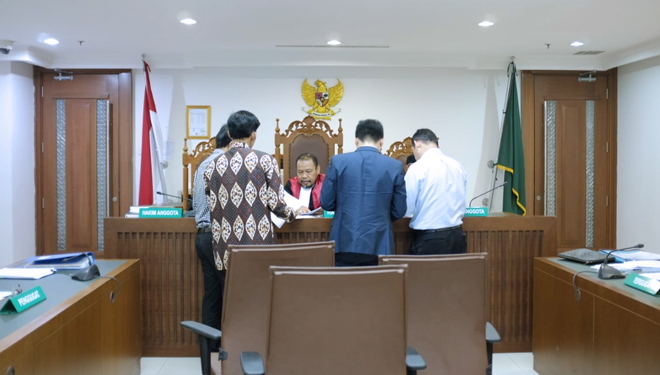 Sidang gugatan pelanggaran merek Sushi-Tei di Pengadilan Niaga Jakarta Pusat. (FOTO: Istimewa for TIMES Indonesia)