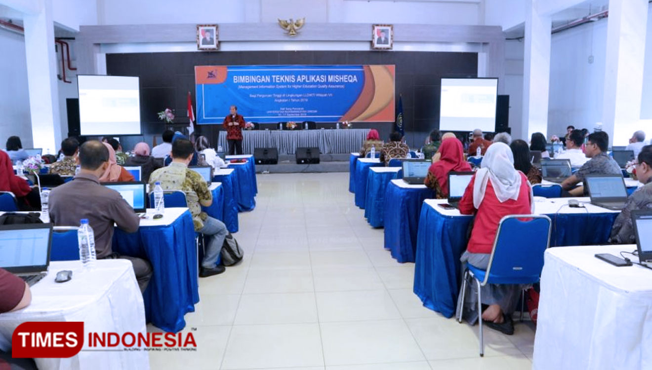 UMG menggeker Bimtek Aplikasi MISHEQA angkatan pertama bagi 90 perguruan tinggi (PT) dilingkungan LLDikti Wilayah VII Jawa Timur Selasa, (17/9/2019) lalu. (FOTO: Humas UMG - Abdurrahman Faris/AJP TIMES Indonesia)