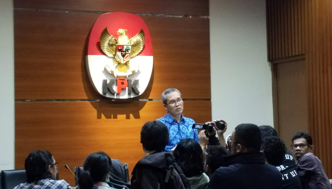 Wakil Ketua KPK RI, Alexander Marwata saat menggelar konferensi pers di ruang Press Room KPK RI. (FOTO: Edi Junaidi ds/TIMES Indonesia)
