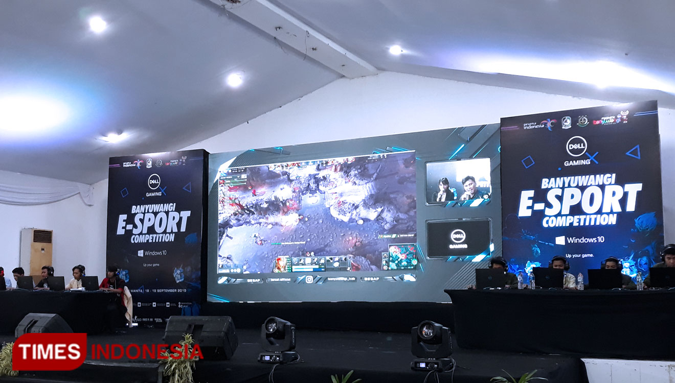 Perhelatan Banyuwangi E-sport Competition 2019 di Gedung Wanita Paramitha Kencana. (Foto: Roghib Mabrur/TIMES Indonesia)