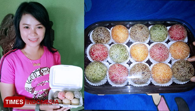 Lely Zazillah the owner of rainbow sesame balls shop. (Picture by: Lely Zazillah for TIMES Indonesia)