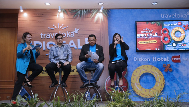 Press conference peluncuran Traveloka EPIC SALE di Jakarta, Jumat (19/9/2019). (FOTO: Istimewa)
