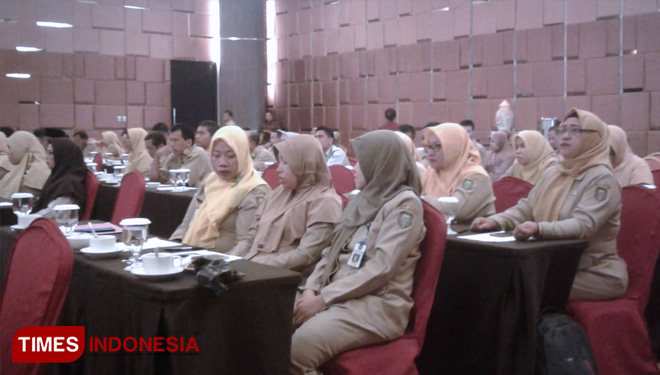 ASN Pemkot Madiun mengikuti  kegiatan evaluasi sistem akuntabilitas kinerja. (FOTO: Ito Wahyu U/TIMES Indonesia)
