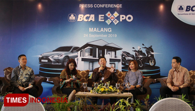 Prescon PT Bank Central Asia Tbk (BCA) jelang BCA Expo 2019 di Taman Indie The Araya Malang. Selasam 24/9/2019. Tria Adha/TIMES Indonesia.