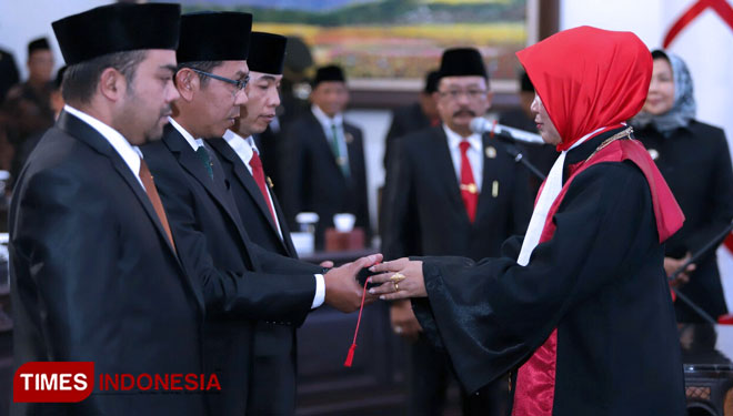 Pimpinan DPRD Kota Batu periode 2019-2024 hanya satu orang yang sudah berpengalaman jadi pimpinan dewan. (FOTO: Muhammad Dhani Rahman/TIMES Indonesia)