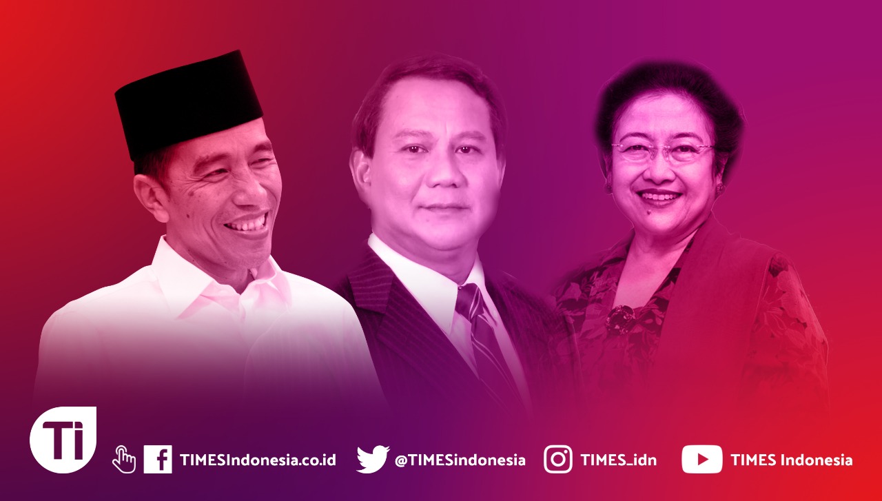 Tiga tokoh Jokowi Prabowo Megawati. (Foto: TIMES Indonesia)