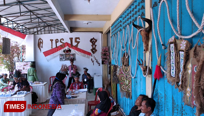 TPS bertema Papua. (Foto : Rizki Alfian/TIMES Indonesia)