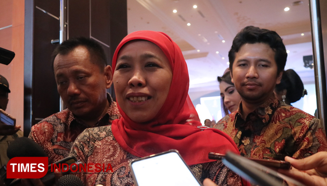 Gubernur Jatim Dra Hj. Khofifah Indar Parawansa. (Foto: Lely Yuana/TIMES Indonesia)