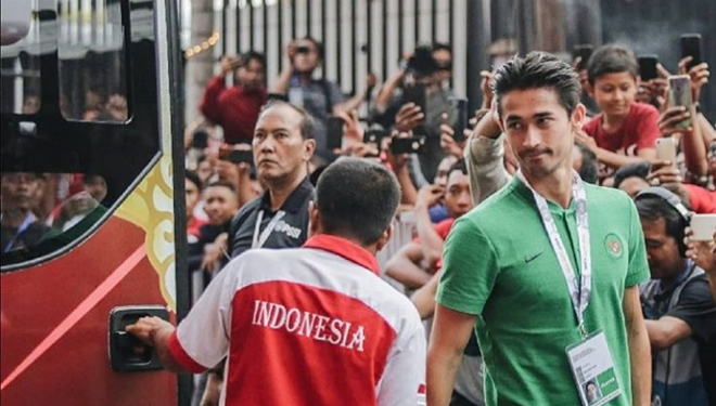 Pemain timnas Indonesia Gavin Kwan Adsit tiba di Stadion Kapten I Wayan Dipta, Kabupaten Gianyar Bali. (Foto: PSSI)