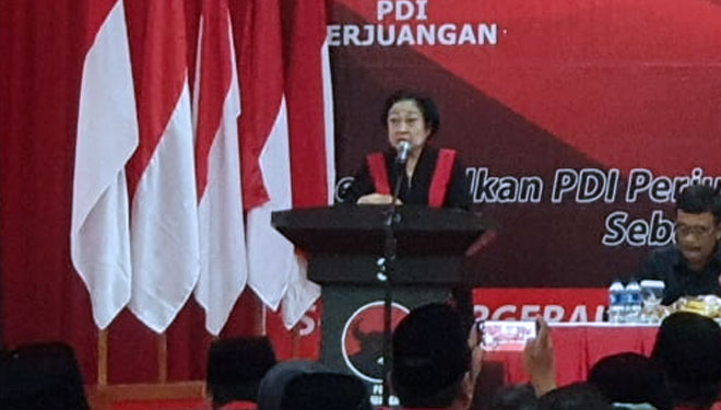 Ketua Umum PDI Perjuangan, Megawati Soekarnoputri saat memberikan pengarahan di Sekolah Sekretaris Dewan Pimpinan Daerah dan Dewan Pimpinan Cabang PDI Perjuangan seluruh Indonesia di Bogor. (FOTO: DPP for TIMES Indonesia)