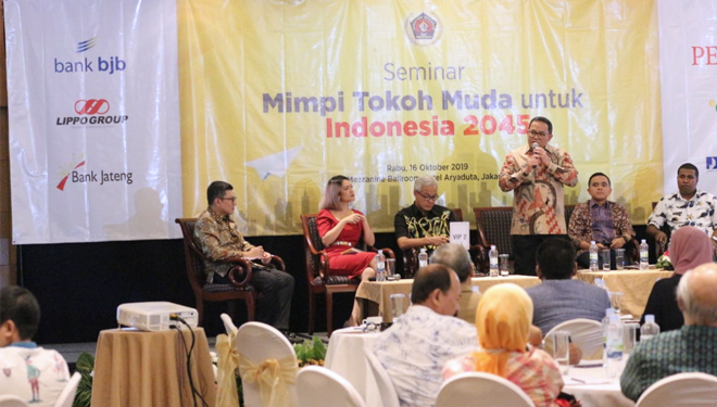 Persatuan Wartawan Indonesia (PWI) Pusat menyelenggarakan Seminar 100 Tahun Indonesia Mimpi Tokoh Muda untuk Indonesia 2045. (Foto: Istimewa) 
