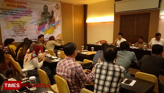 Diskusi bareng media massa yang digelar oleh  Ikatan Pers Mahasiswa Jakarta. (FOTO: Hasbullah/TIMES Indonesia)