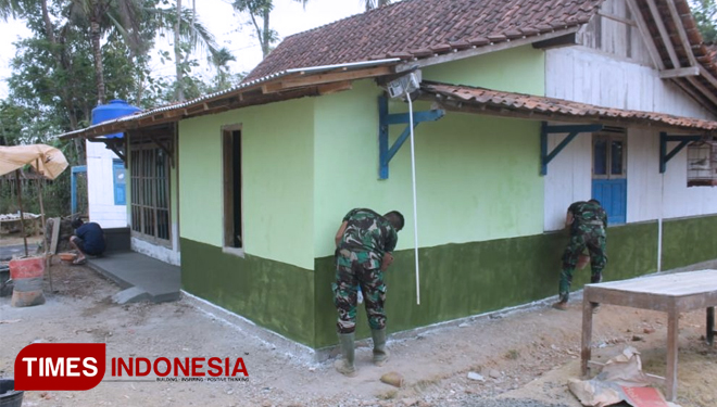 Rumah Sodikin Tampak Indah, Usai di Rehab RTLH Satgas TMMD 106 Kodim Cilacap. (FOTO: AJP/TIMES Indonesia)