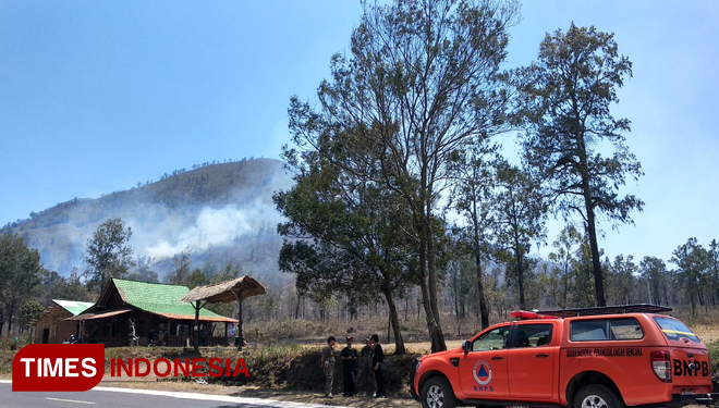 Area Kebakaran di Pegunungan Banyuwangi. (Foto: Agung Sedana/TIMES Indonesia)