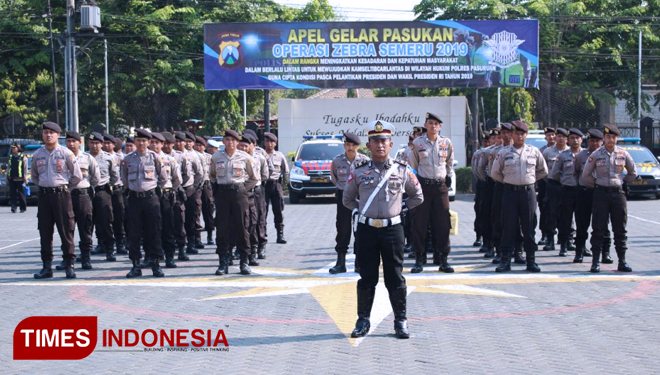 Apel gelar pasukan operasi zebra semeru 2019 yang digelar di Polres Pasuruan. (FOTO: AJP TIMES Indonesia)