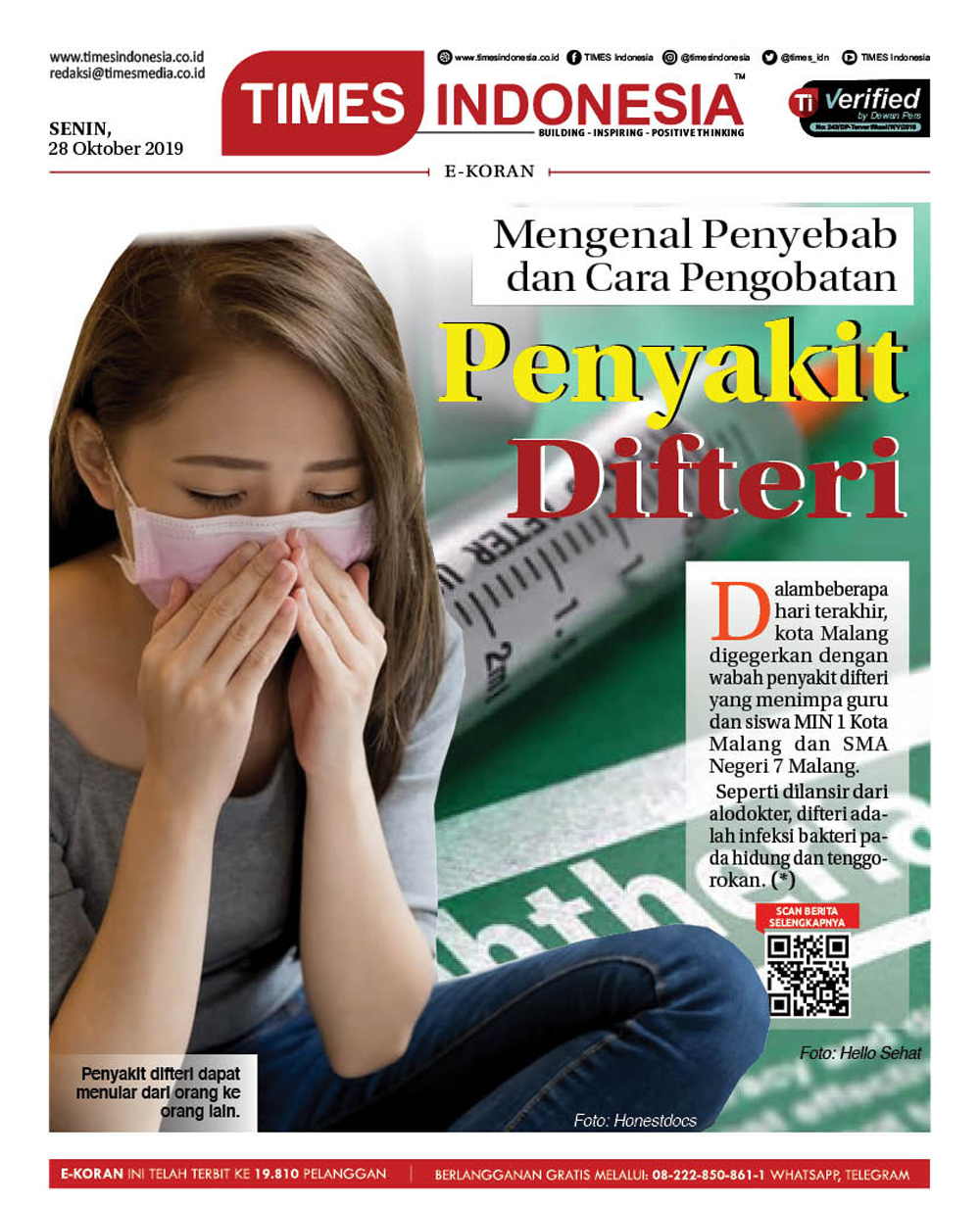 Mengenal Penyakit Difteri: Penyebab Dan Cara Pengobatan - TIMES Indonesia