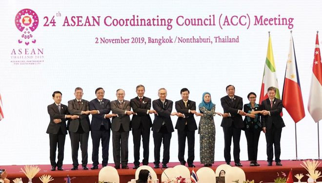 Para Menteri Luar Negeri ASEAN pada Pertemuan ACC di Bangkok/Nonthaburi, Thailand. (FOTO: Kemenlu)