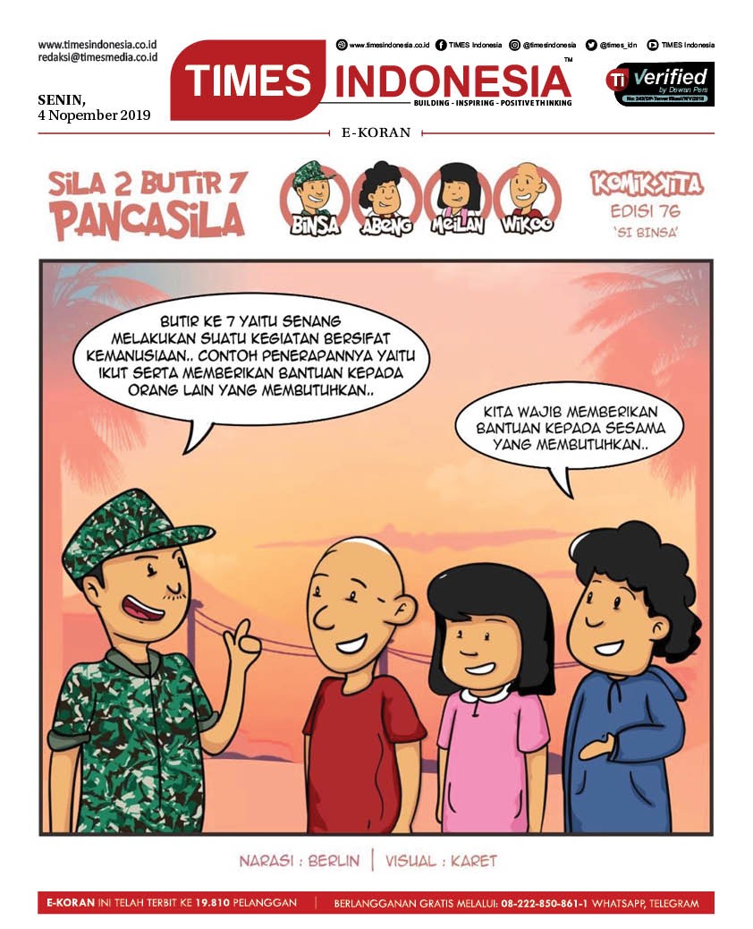 Komik Kita TNI Pak Binsa Bertutur Tentang Berbuat Baik TIMES Indonesia