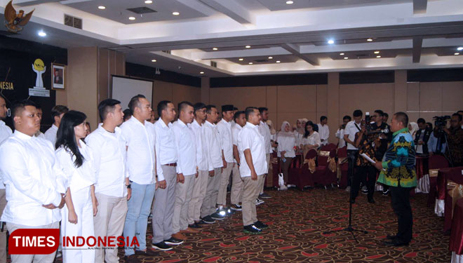 Prosesi pelantikan pengurus HIPMI BPC Kabupaten Malang (Foto : Binar Gumilang / TIMES Indonesia)