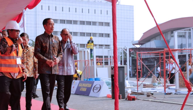 Presiden RI saat menghadiri Konstruksi Indonesia (KI) 2019, Indonesia Infrastructure Development Financing (IIDF) 2019, serta Indonesia Infrastructure Week (IIW) 2019 di JI Expo Kemayoran Jakarta, Rabu (6/11/2019). (FOTO: Biro Komunikasi Publik Kementeria