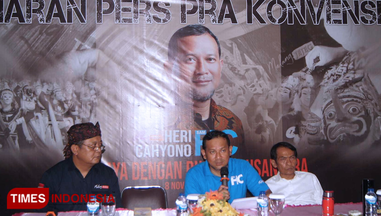 Bacabup Malang, Heri Cahyono saat konferensi pers. (foto : Binar Gumilang / TIMES Indonesia)