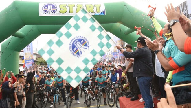 Gubernur Sumsel Herman Deru Resmikan Sriwijaya Ranau Grand Fondo 2019. (Foto: Humas For TIMES Indonesia) 