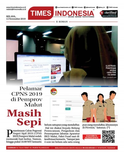 Edisi Selasa, 12 November 2019: E-Koran Medsos. Bacaan Positif Masyarakat 5.0